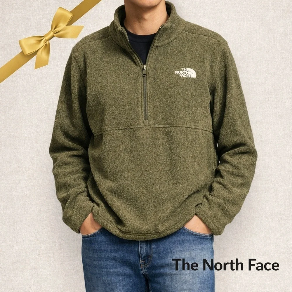 The North Face Olive Green Fleece Jacket Size L